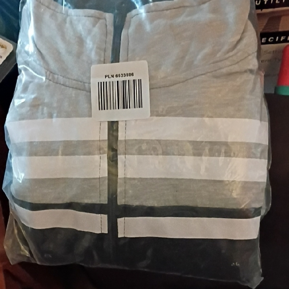 Gray and White Striped Jacket